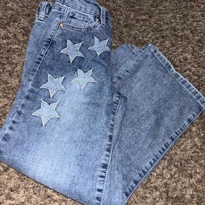 Y2K Distressed star Baggy Jeans For Girls Size 7/8